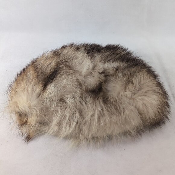 Vintage Vittorio Creation Genuine Fur Hat Men's Women's Winter Canada Tan Beige - Picture 2 of 7